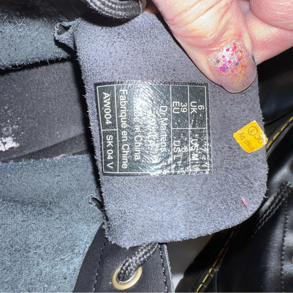 Dr. Martens Black Leather Combat Boots - Picture 8 of 9